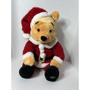 Disney Store Exclusive Christmas Winnie The‎ Pooh Santa Claus 18" Plush Toy Doll